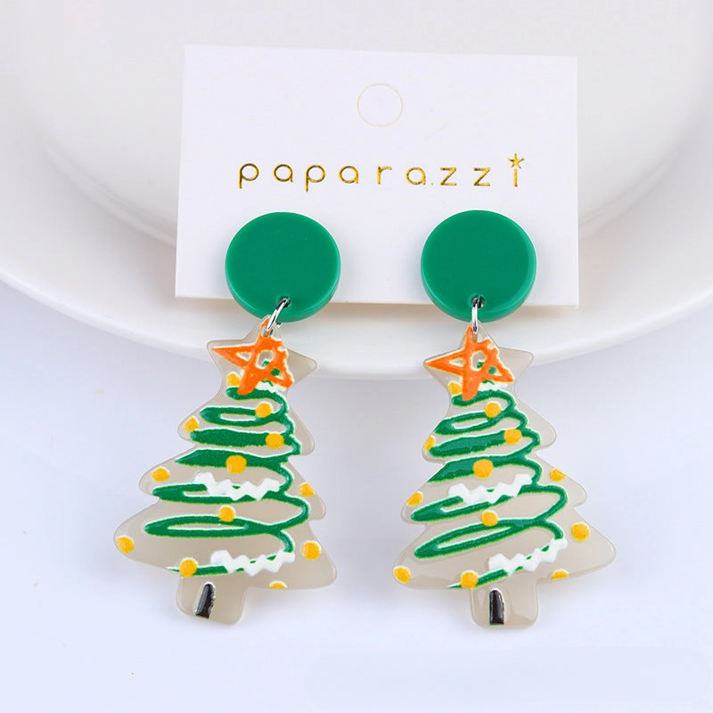 Wholesale Christmas Tree Socks Acrylic Earrings