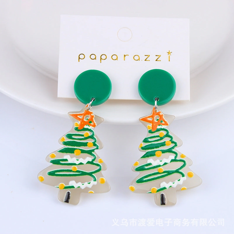 Wholesale Christmas Tree Socks Acrylic Earrings