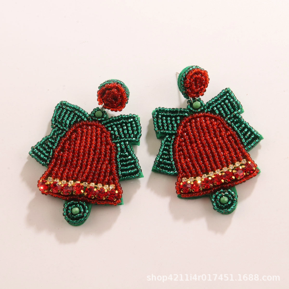 Wholesale Christmas Tree Style Rice Bead Earrings