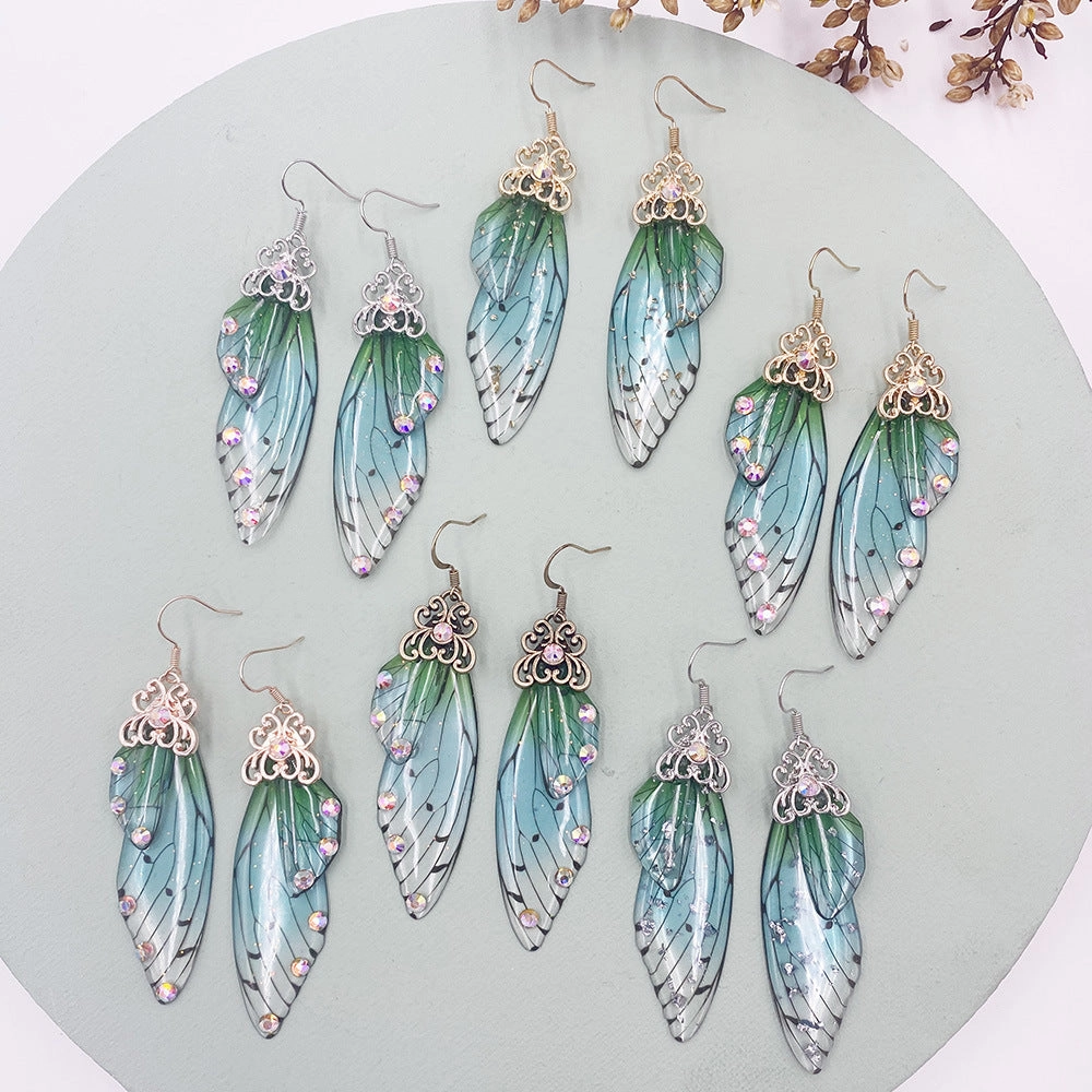 Wholesale Cicada Wing Gradient Color Earrings