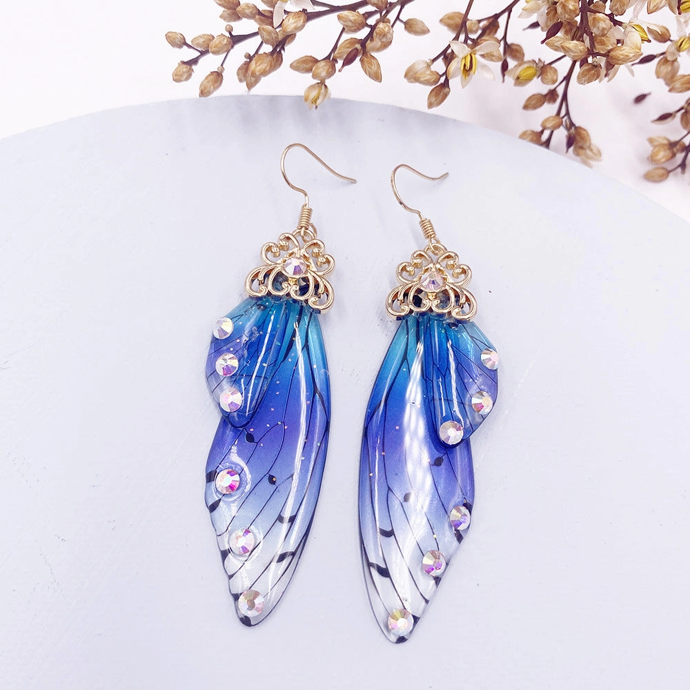 Wholesale Cicada Wing Gradient Color Earrings