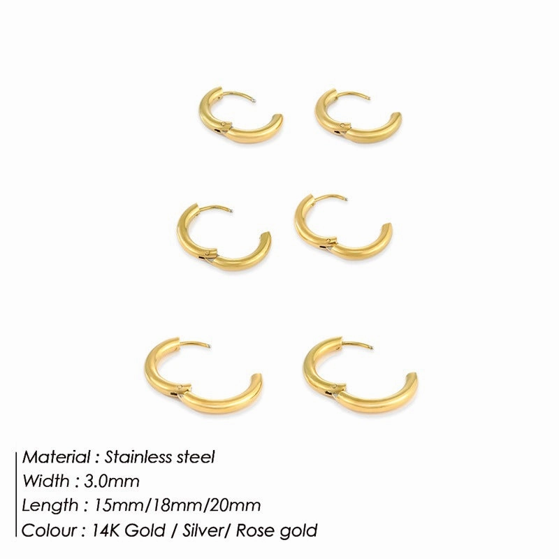 Wholesale Circle Gold Plated Stainless Steel Earrings