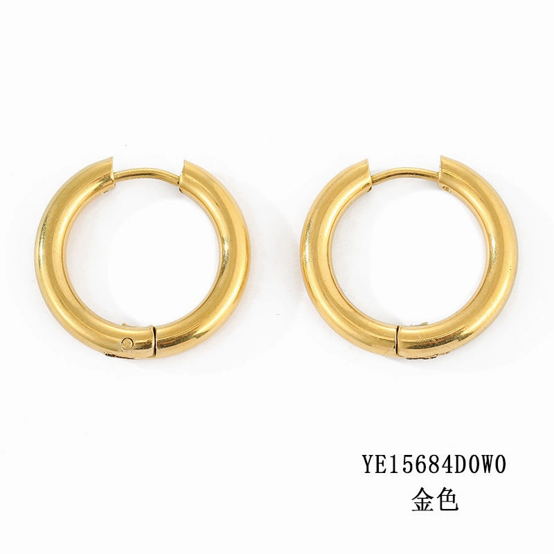 Wholesale Circle Gold Plated Stainless Steel Earrings