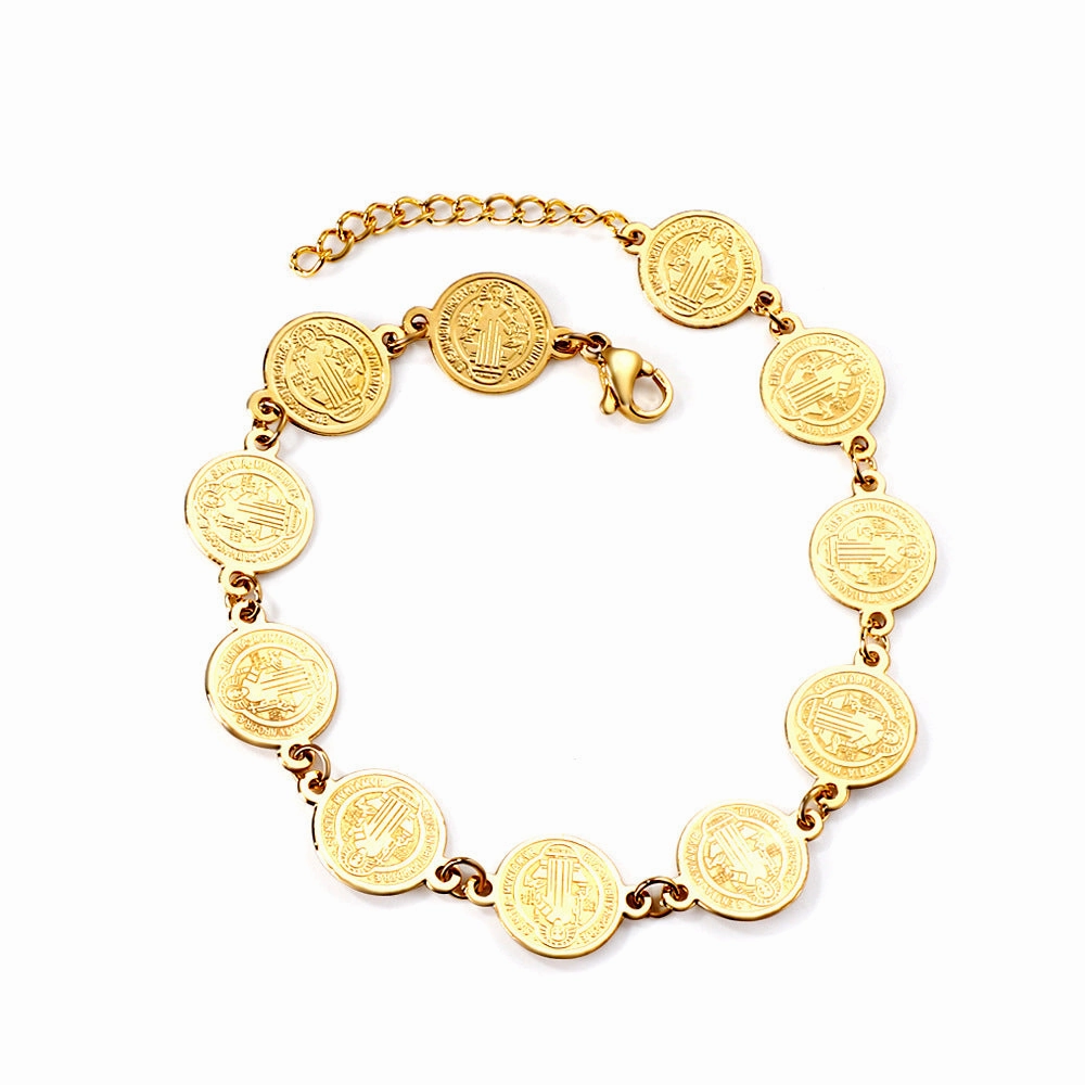 Wholesale Circle Steel Bead Portrait Titanium Steel Bracelet