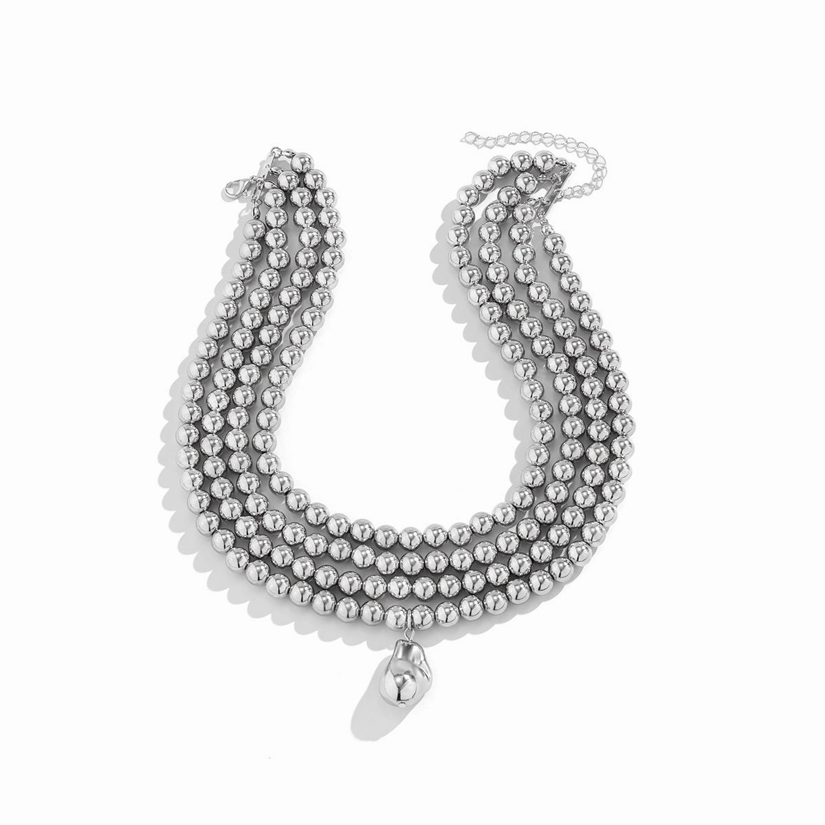 Wholesale Circular Geometric Multi-layer Rice Shaped Pearl Necklaces