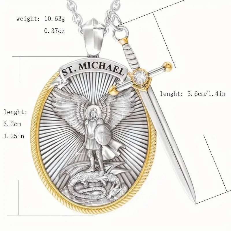 Wholesale Circular Shield Sword Alloy Necklaces