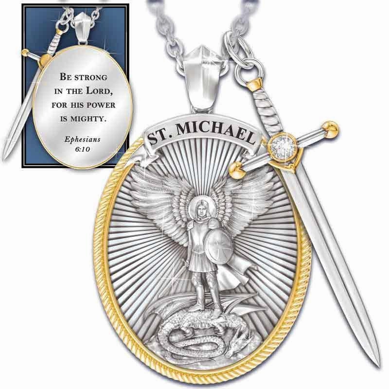 Wholesale Circular Shield Sword Alloy Necklaces