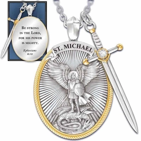 Wholesale Circular Shield Sword Alloy Necklaces