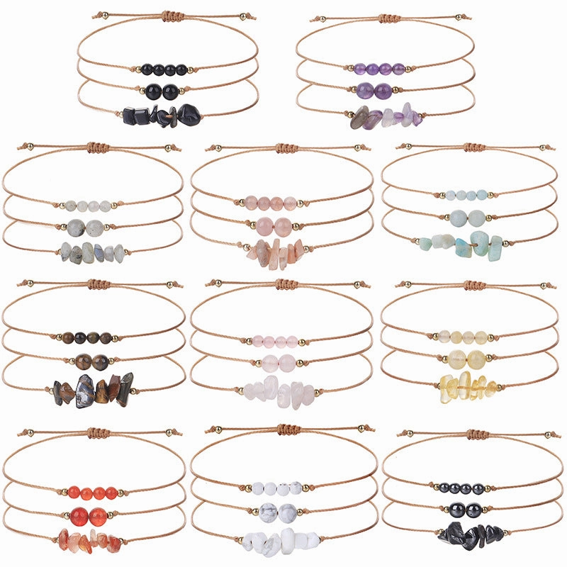 Wholesale Citrine Amethyst Crushed Stone Beaded Copper Bracelet