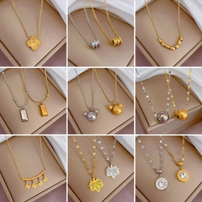 Wholesale Clavicle Titanium Steel Necklaces