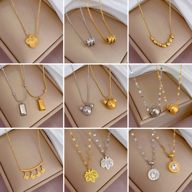 Wholesale Clavicle Titanium Steel Necklaces