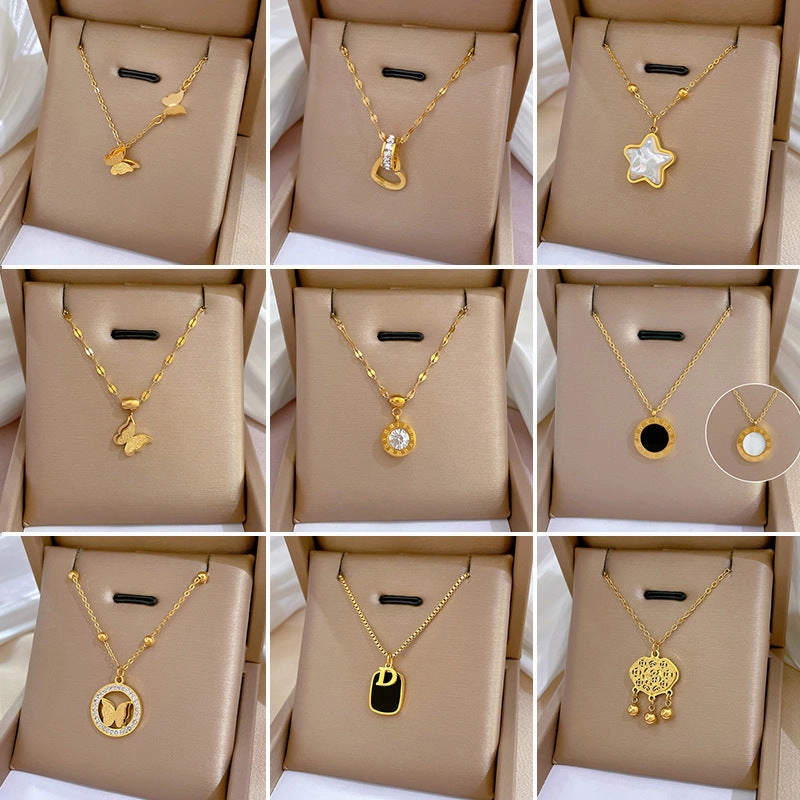 Wholesale Clavicle Titanium Steel Necklaces