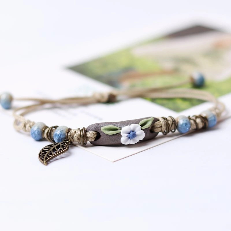 Wholesale clay color shoulder pole flower leaf Bracelet