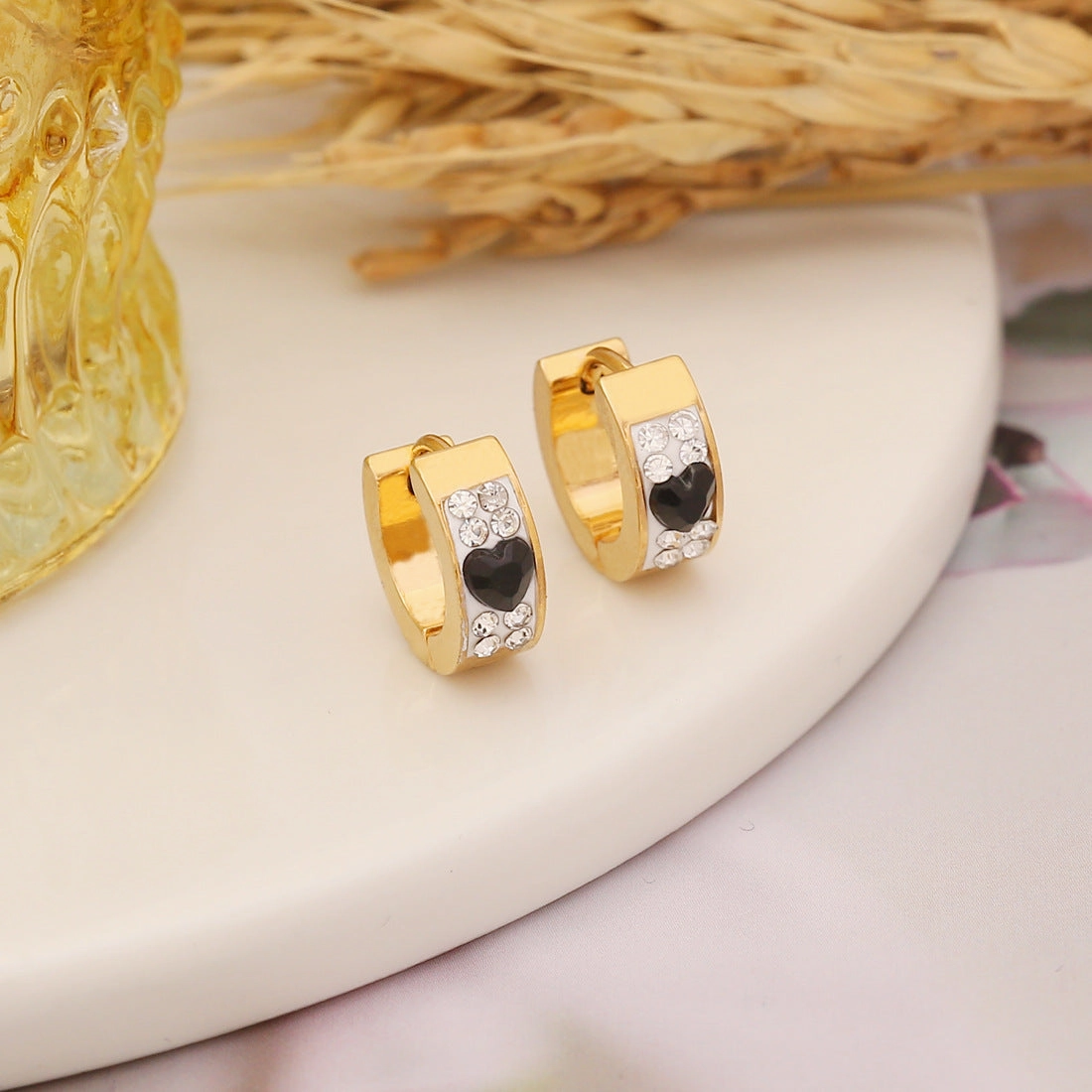 Wholesale Clay Heart Stainless Steel Earrings