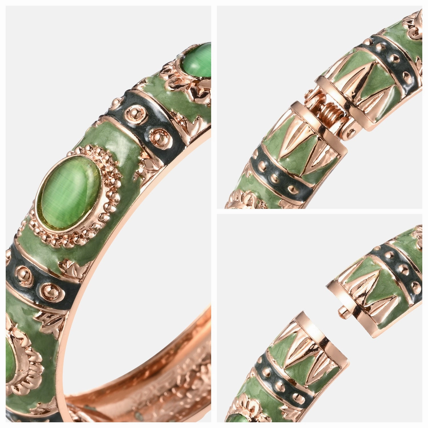 Wholesale Cloisonne Opening Opal Alloy Bracelet