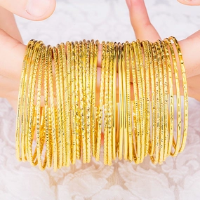 Wholesale Closed Thin Circle Brass Gold Plated Bracelet