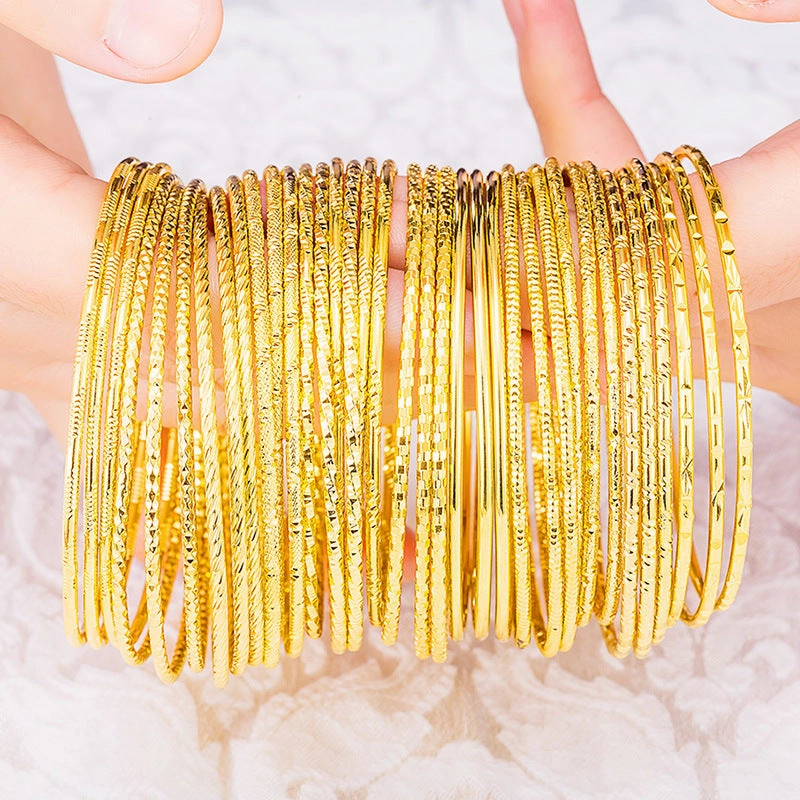 Wholesale Closed Thin Circle Brass Gold Plated Bracelet
