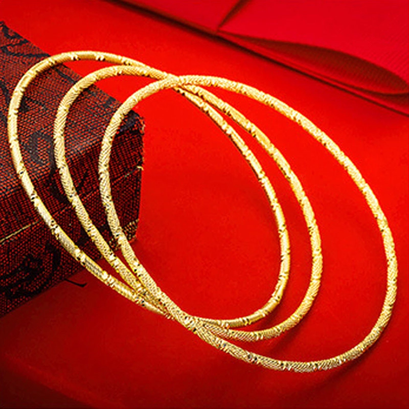 Wholesale Closed Thin Circle Brass Gold Plated Bracelet