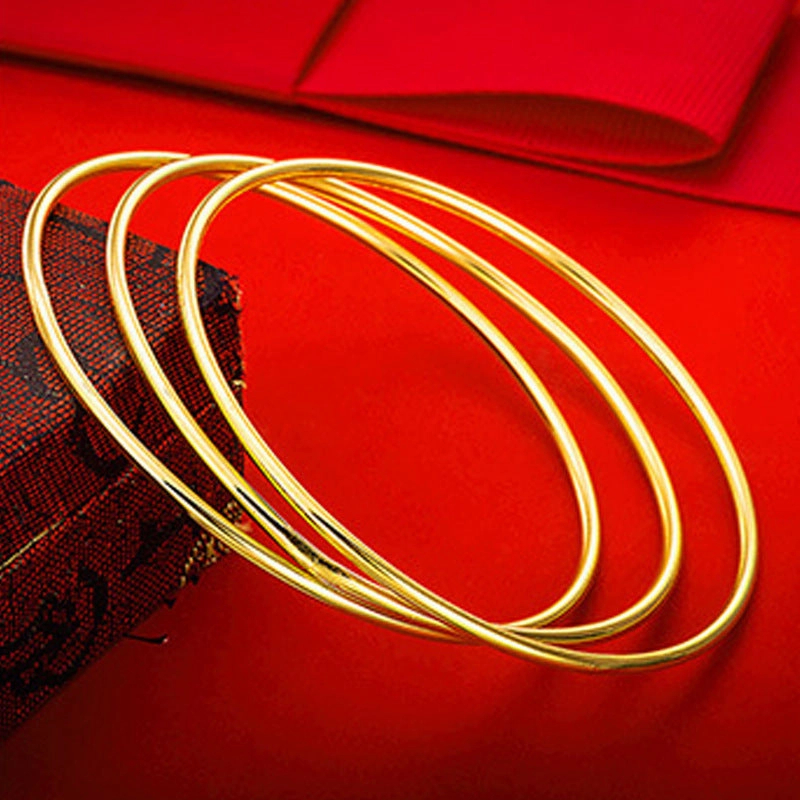 Wholesale Closed Thin Circle Brass Gold Plated Bracelet