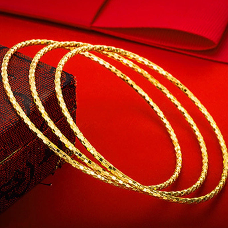 Wholesale Closed Thin Circle Brass Gold Plated Bracelet