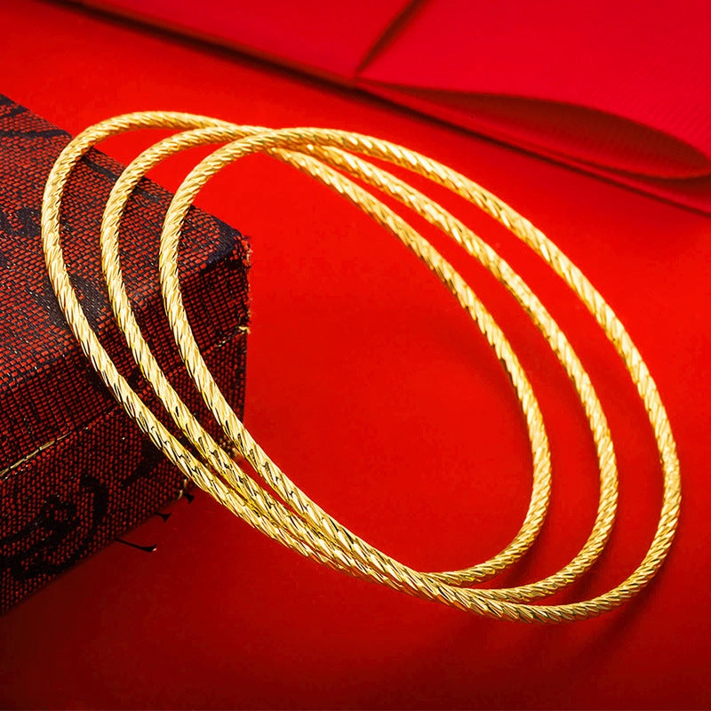 Wholesale Closed Thin Circle Brass Gold Plated Bracelet