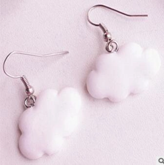 Wholesale Cloud Drip Oil White Alloy Ear Studs