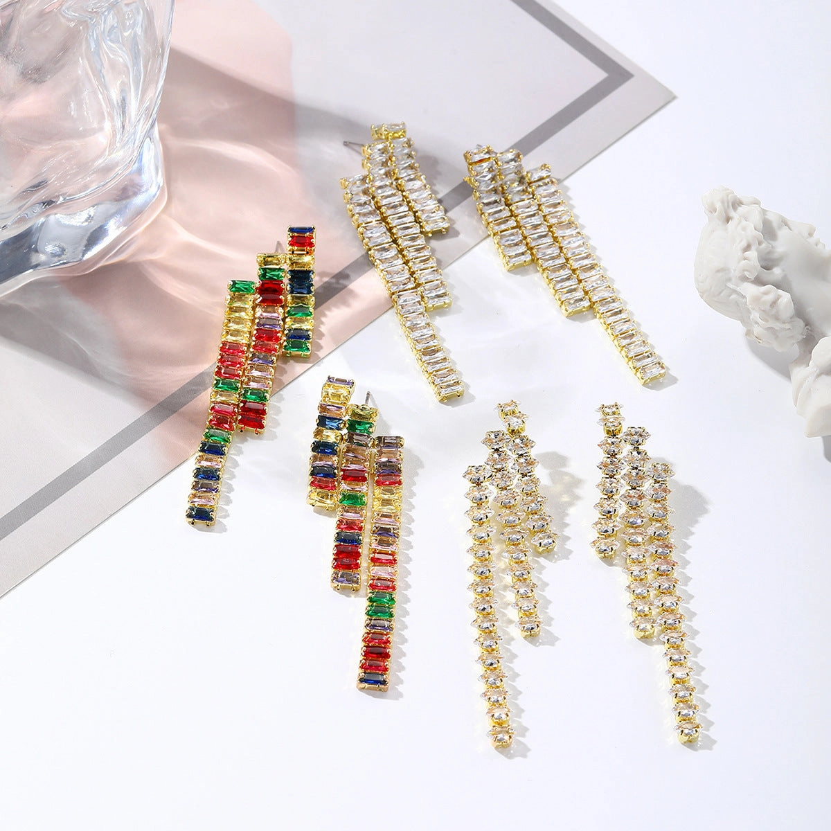 Wholesale Cold Wind Tassel Alloy Ear Studs