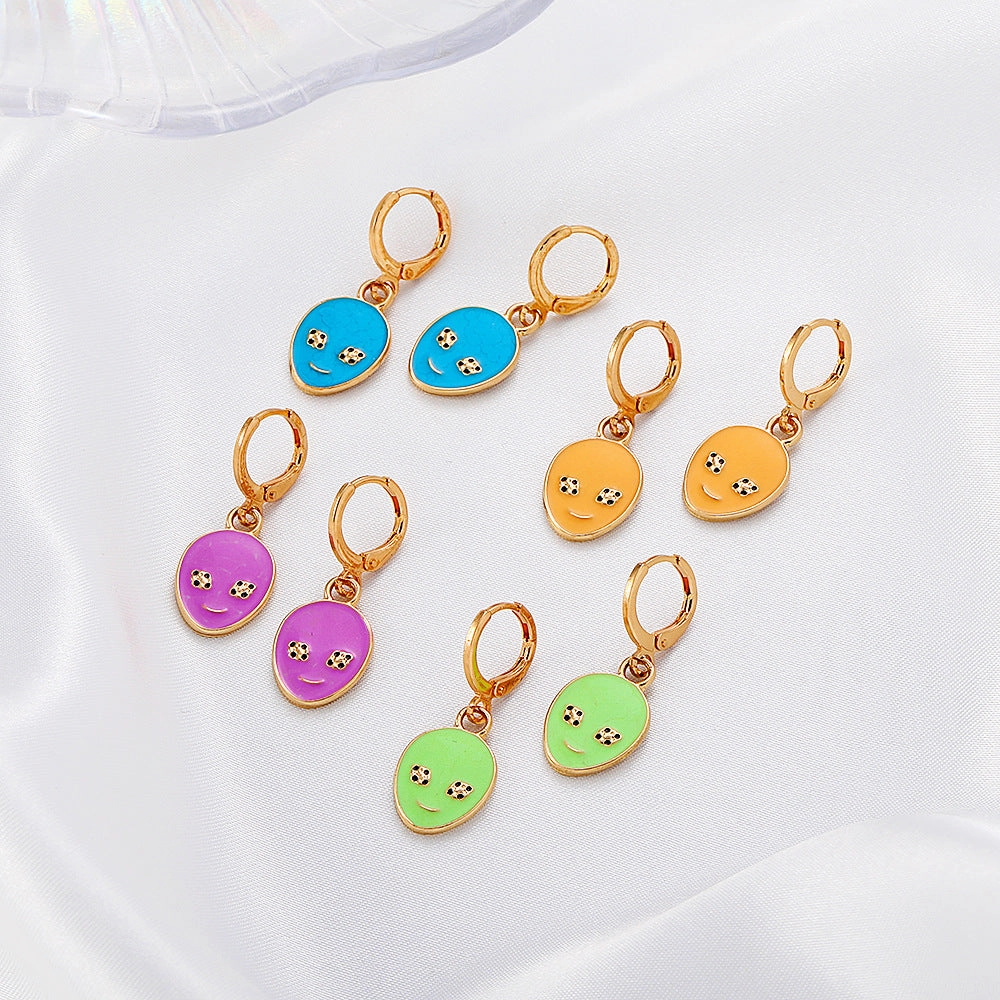 Wholesale Color Alien Alloy Earrings