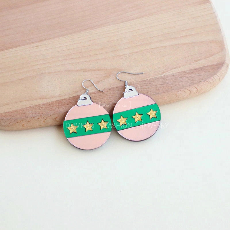 Wholesale Color Ball Earrings Acrylic Mirror Surface