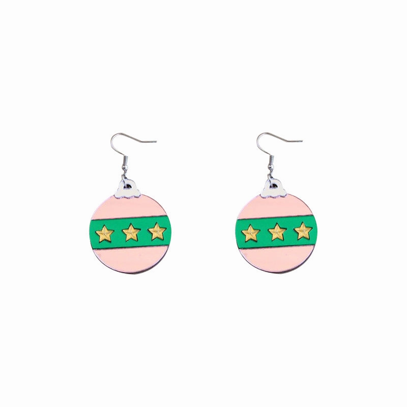 Wholesale Color Ball Earrings Acrylic Mirror Surface