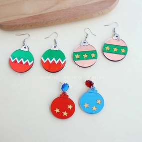 Wholesale Color Ball Earrings Acrylic Mirror Surface