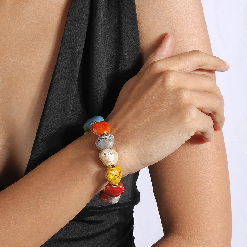 Wholesale Color Ceramic Bracelet Heart Irregular Bracelet