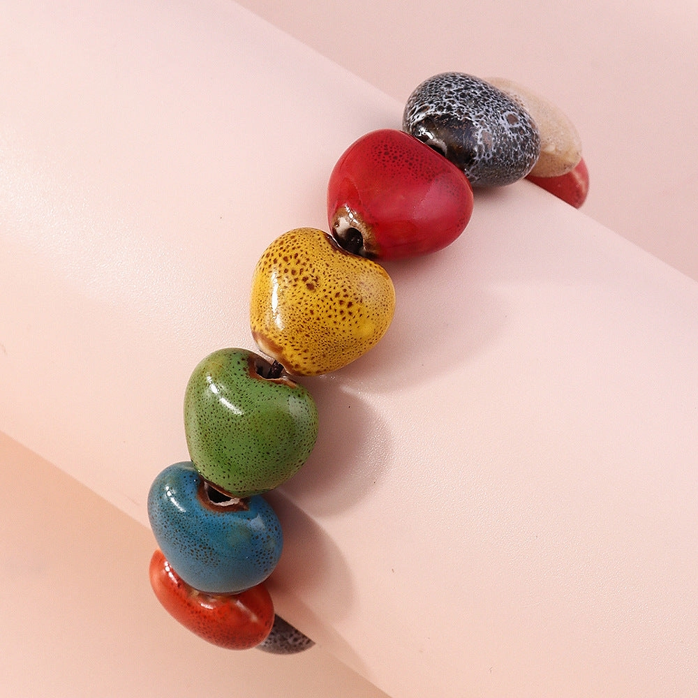 Wholesale Color Ceramic Bracelet Heart Irregular Bracelet