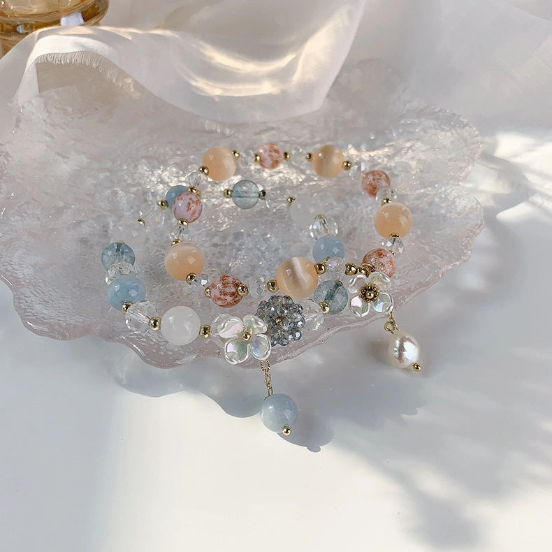 Wholesale Color Crystal Seashell Flowers Bracelet