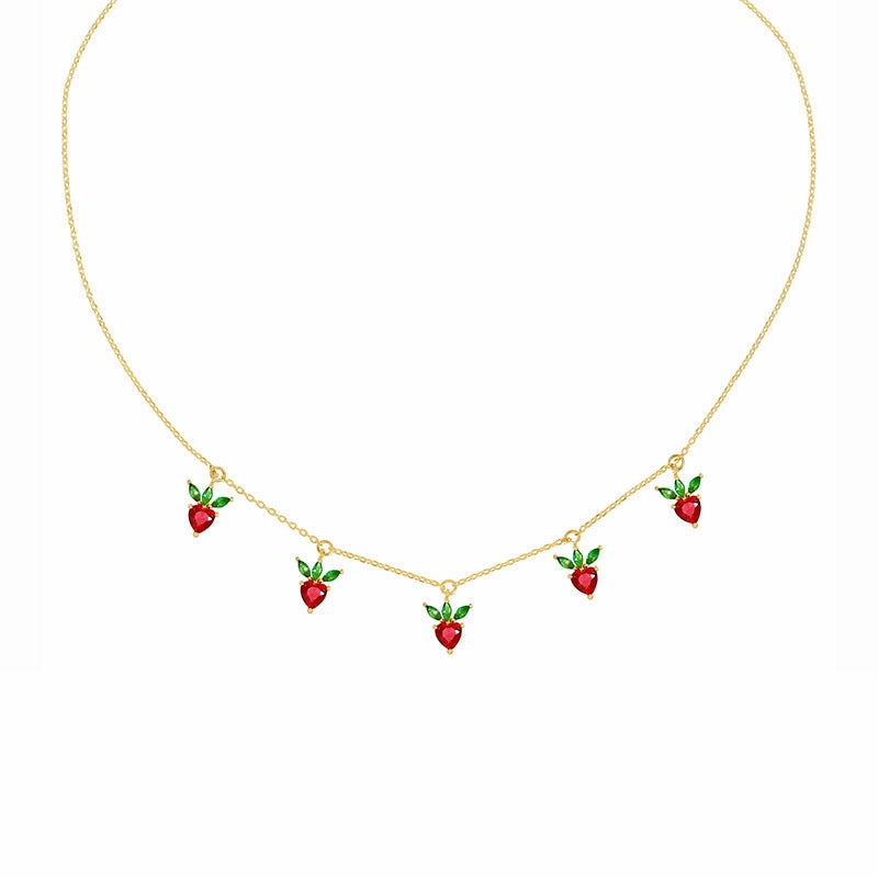 Wholesale Color Crystal Zircon Summer Necklace Collarbone Chain