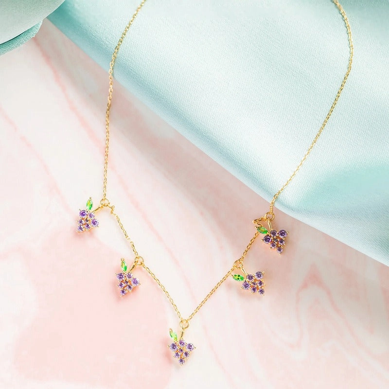 Wholesale Color Crystal Zircon Summer Necklace Collarbone Chain