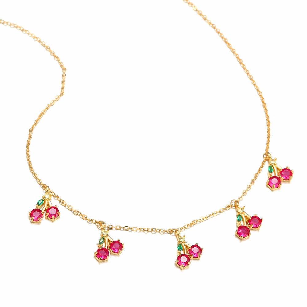 Wholesale Color Crystal Zircon Summer Necklace Collarbone Chain