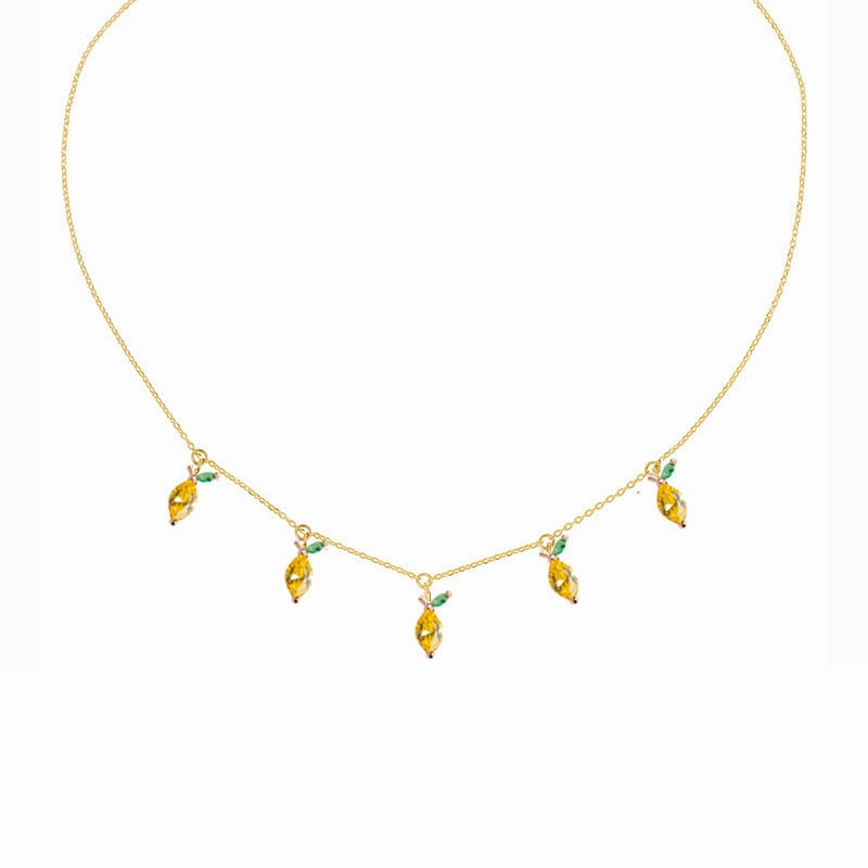 Wholesale Color Crystal Zircon Summer Necklace Collarbone Chain