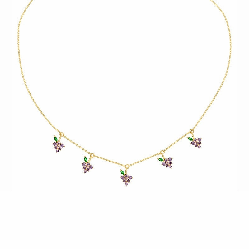 Wholesale Color Crystal Zircon Summer Necklace Collarbone Chain