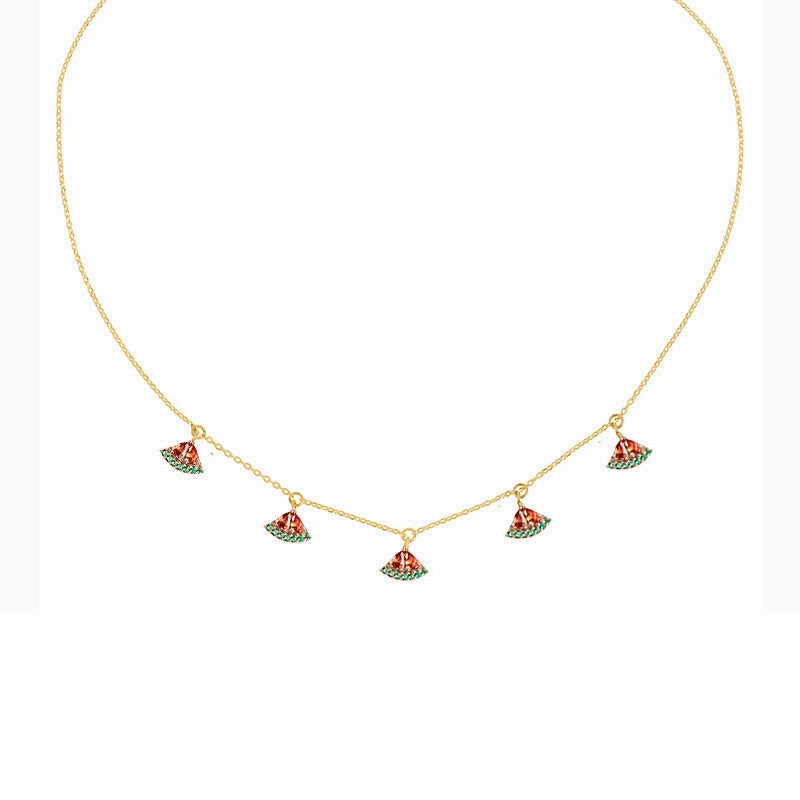 Wholesale Color Crystal Zircon Summer Necklace Collarbone Chain