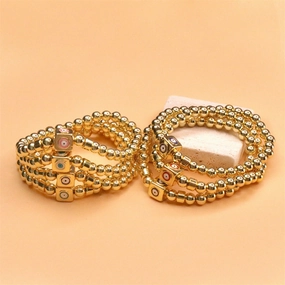 Wholesale Color Devil Eye Copper Beaded Bracelets