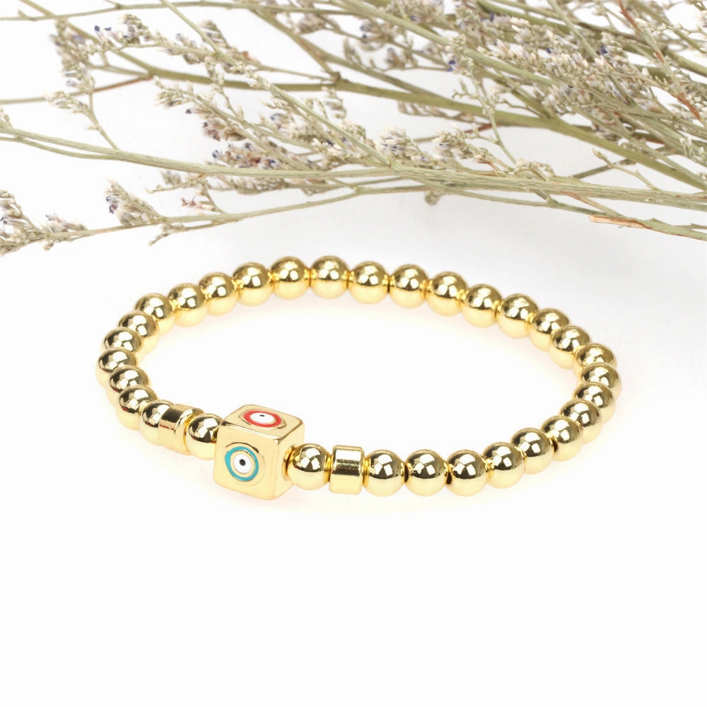 Wholesale Color Devil Eye Copper Beaded Bracelets