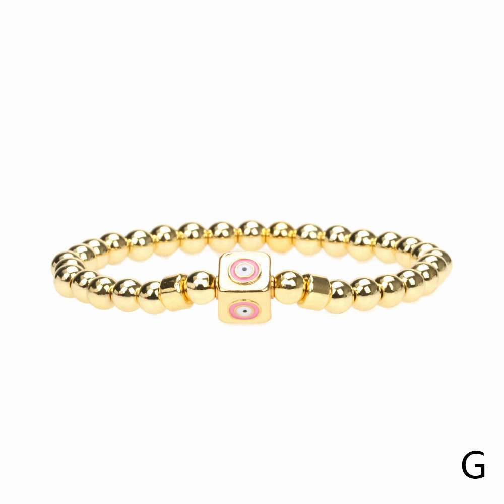 Wholesale Color Devil Eye Copper Beaded Bracelets