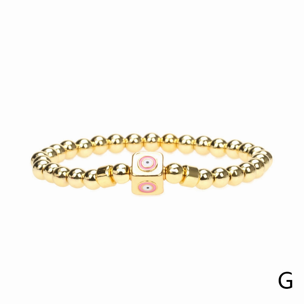 Wholesale Color Devil Eye Copper Beaded Bracelets