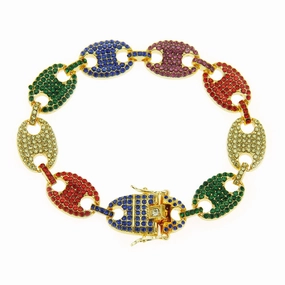 Wholesale Color Diamond Pig Nose Alloy Bracelet