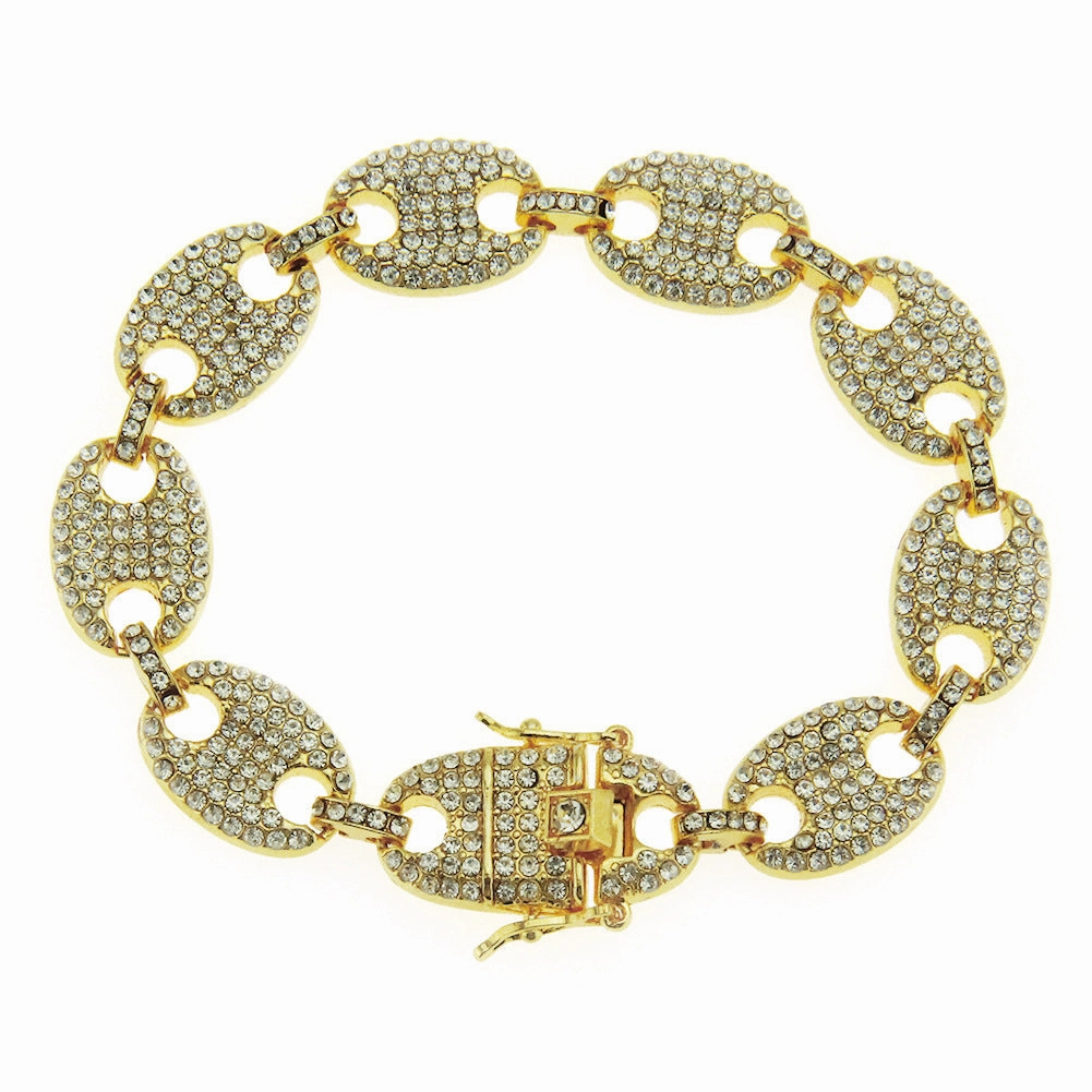 Wholesale Color Diamond Pig Nose Alloy Bracelet