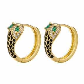 Wholesale Color Drip Oil Cobra Copper Earrings