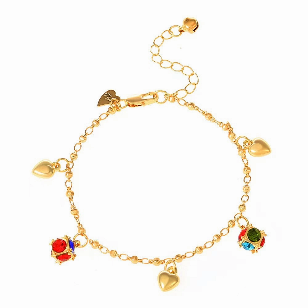 Wholesale Color Drip Oil Flower Eye Heart Titanium Steel Bracelet