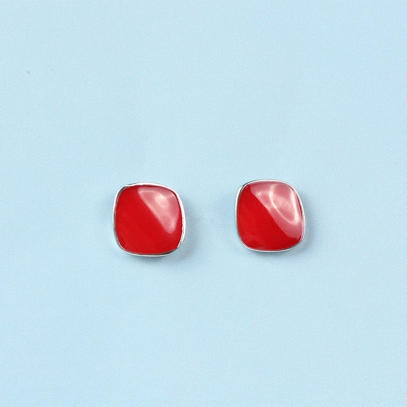 Wholesale Color Drop Glaze 925 Sterling Silver Earrings