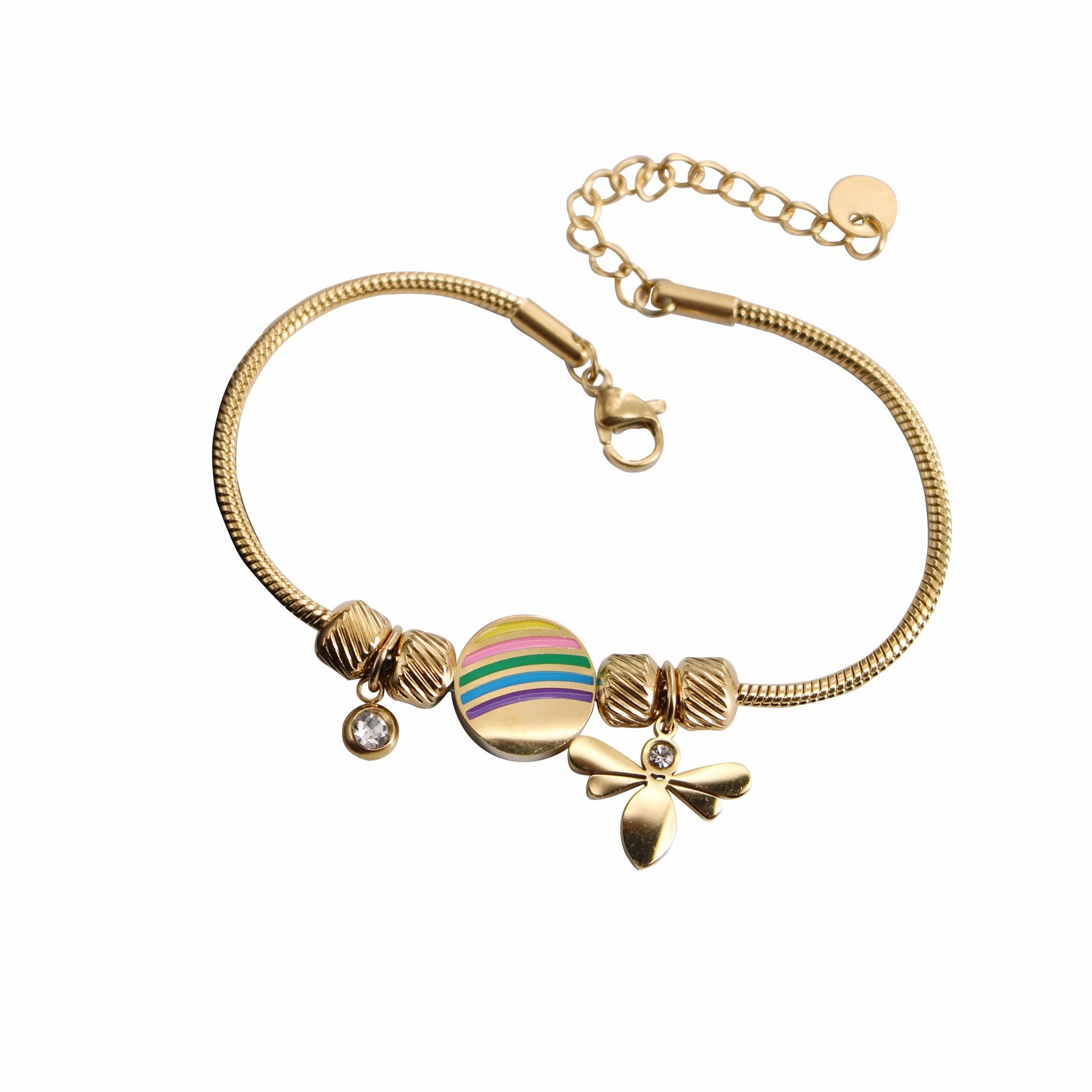 Wholesale Color Drop Oil Devil's Eye Element Snake Bone Bracelet